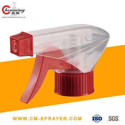 पीपी व्हाइट रेड प्लास्टिक ट्रिगर स्प्रेयर 9-1 / 4 डुबकी ट्यूब 28 मिमी 28-400 28/410 32 आउंस बोतल